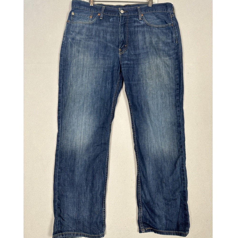 Levis 514 Jeans Mens 38X30 Blue Straight Fit Distressed Red Tab 5-Pocket Denim